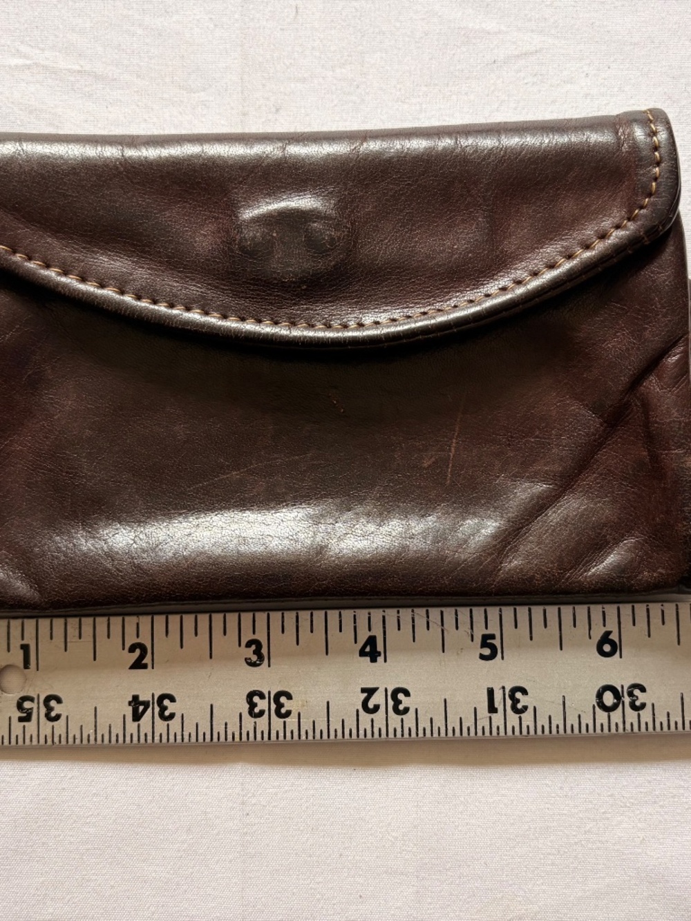 Vintage Towanny Genuine Brown Leather Wallet Pouch Trifold With Coin Pocket - Picture 11 of 13